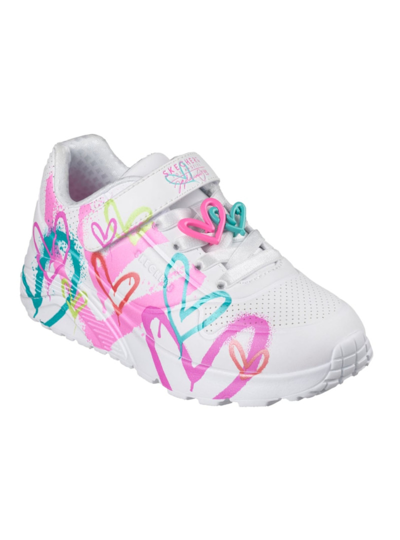 Skechers Buty dziecięce UNO LITE - HEART STATUS 314966LWMLT - Białe | Sklep Monotox