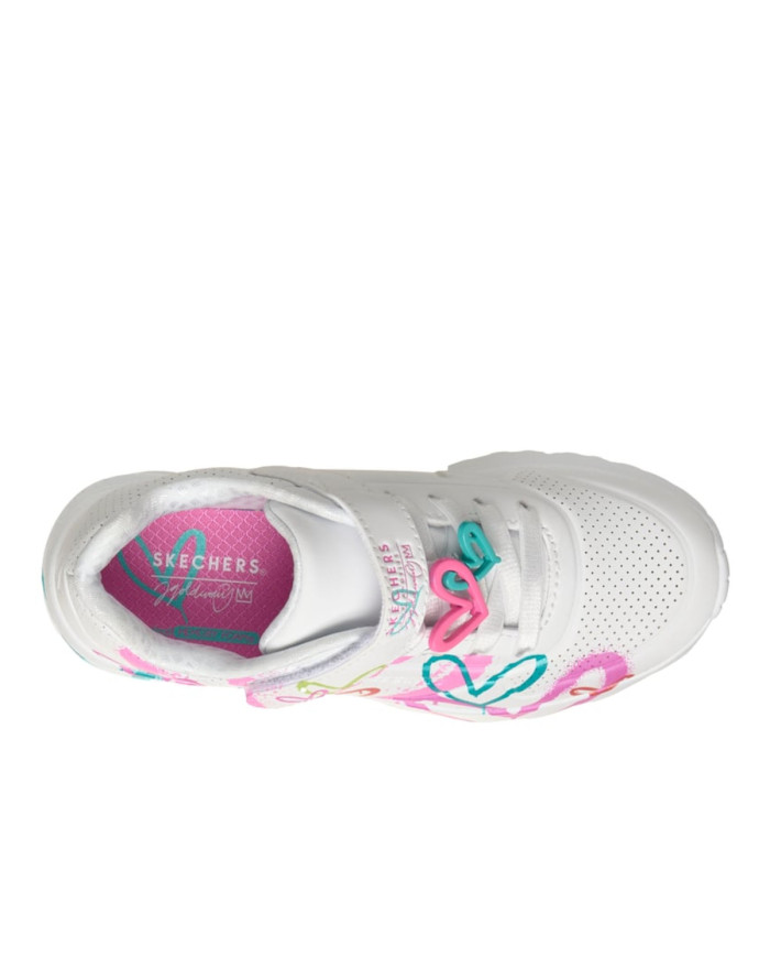 Skechers Buty dziecięce UNO LITE - HEART STATUS 314966LWMLT - Białe | Sklep Monotox