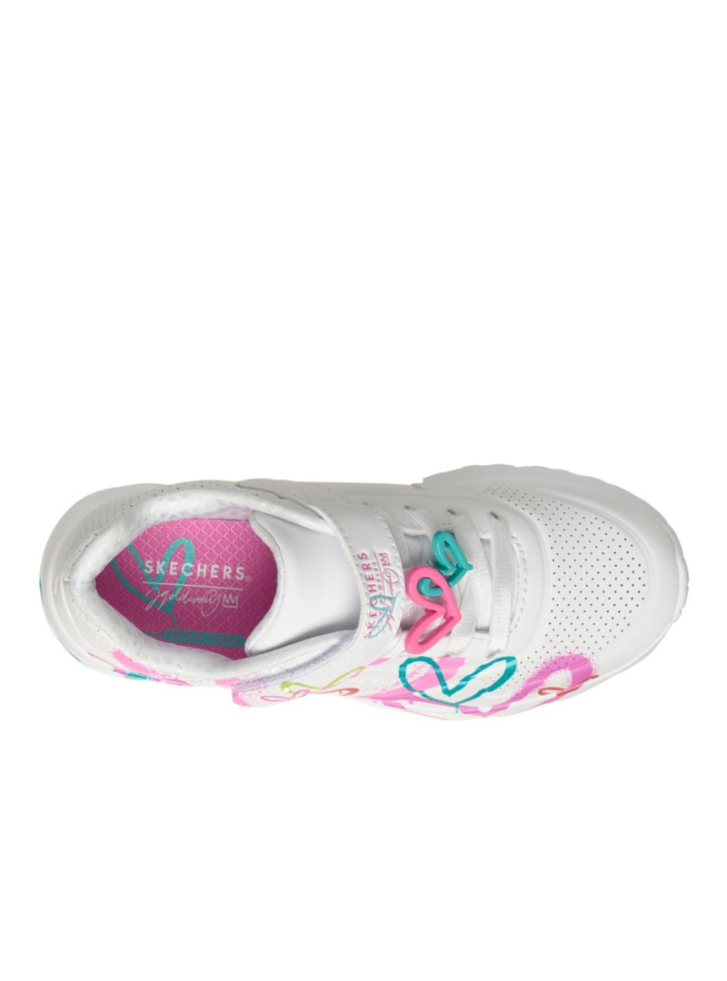 Skechers Buty dziecięce UNO LITE - HEART STATUS 314966LWMLT - Białe | Sklep Monotox