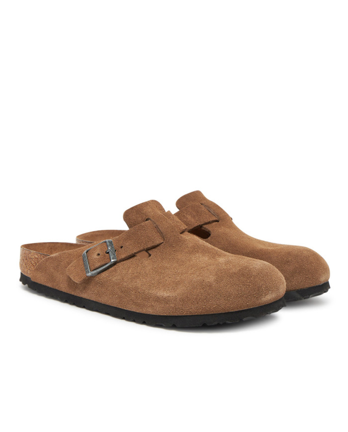 Birkenstock Klapki damskie BOSTON SFB LEVE 1030814 - Brązowe | Sklep Monotox