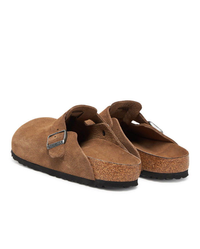 Birkenstock Klapki damskie BOSTON SFB LEVE 1030814 - Brązowe | Sklep Monotox