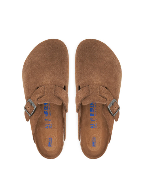 Birkenstock Klapki damskie BOSTON SFB LEVE 1030814 - Brązowe | Sklep Monotox