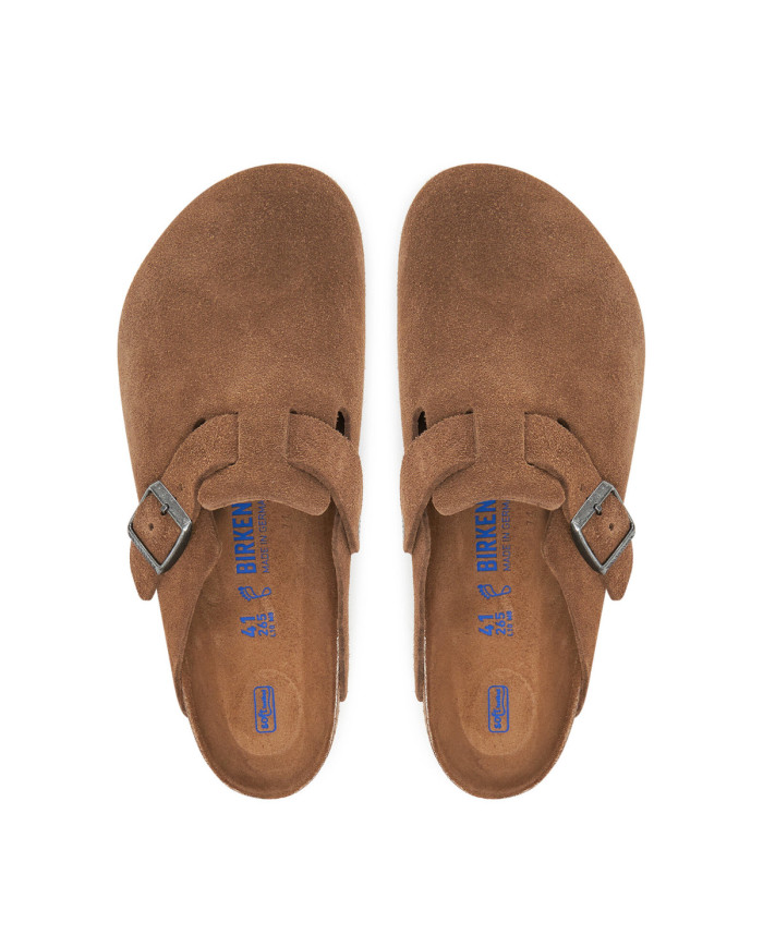 Birkenstock Klapki damskie BOSTON SFB LEVE 1030814 - Brązowe | Sklep Monotox