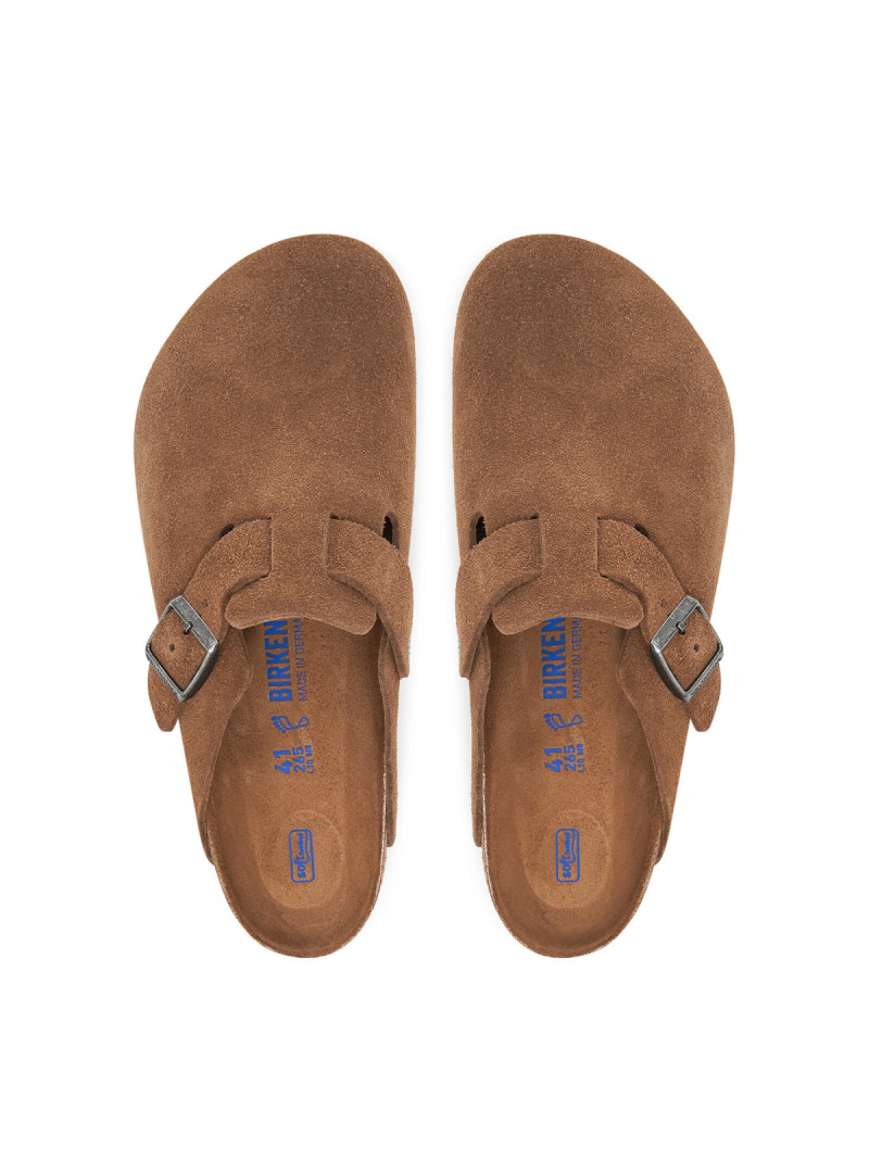 Birkenstock Klapki damskie BOSTON SFB LEVE 1030814 - Brązowe | Sklep Monotox