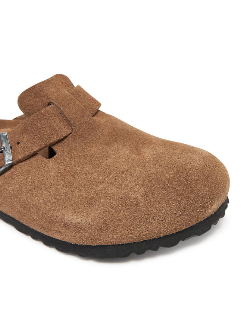 Birkenstock Klapki damskie BOSTON SFB LEVE 1030814 - Brązowe | Sklep Monotox