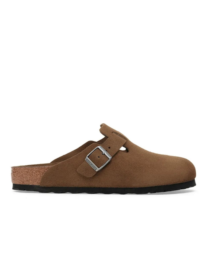 Birkenstock Klapki damskie BOSTON SFB LEVE 1030861 - Brązowe | Sklep Monotox