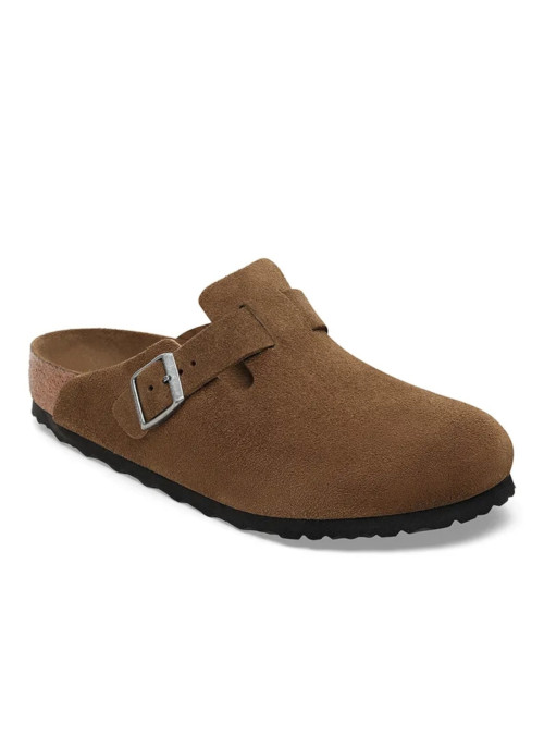 Birkenstock Klapki damskie BOSTON SFB LEVE 1030861 - Brązowe | Sklep Monotox