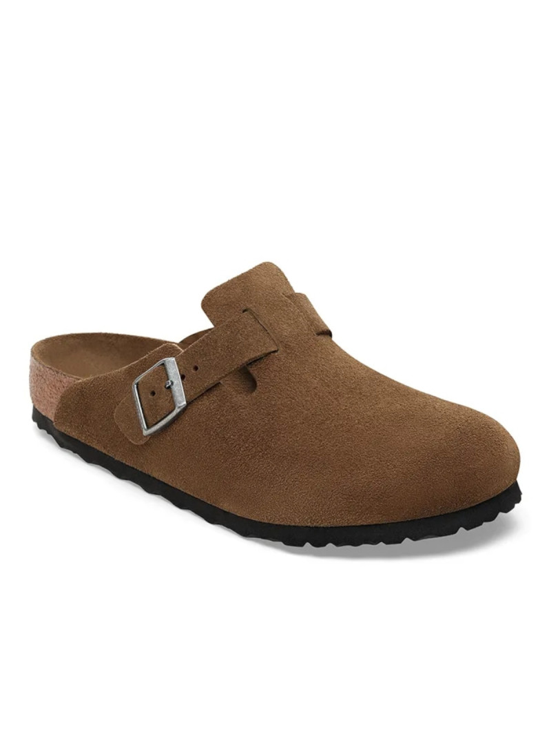 Birkenstock Klapki damskie BOSTON SFB LEVE 1030861 - Brązowe | Sklep Monotox