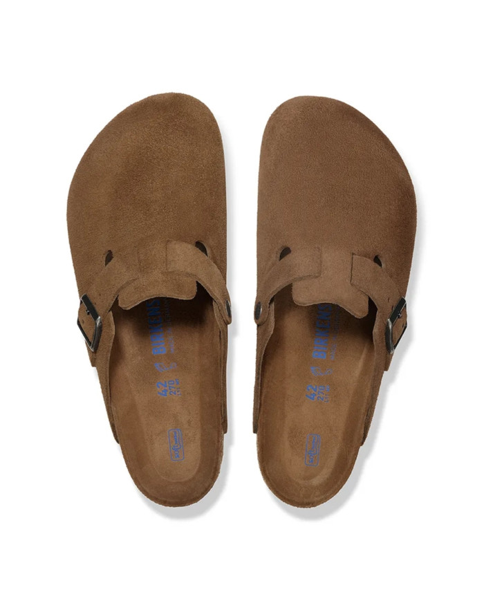 Birkenstock Klapki damskie BOSTON SFB LEVE 1030861 - Brązowe | Sklep Monotox