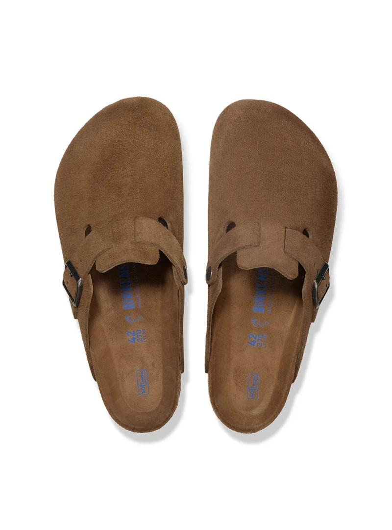 Birkenstock Klapki damskie BOSTON SFB LEVE 1030861 - Brązowe | Sklep Monotox