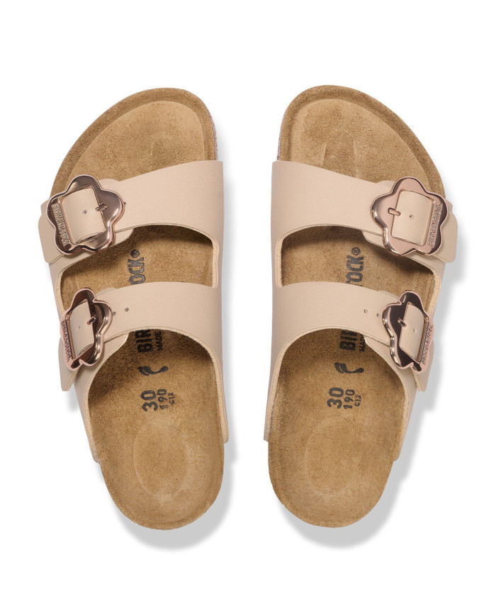 Birkenstock Klapki ARIZONA KIDS FLOWER BUCKLE BF 1030439 - Beżowe | Sklep Monotox