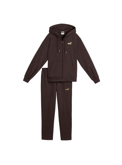 Puma Dres damski METALLIC HOODED STANDARD SWEATSUIT 69399633 - Brązowy | Sklep Monotox