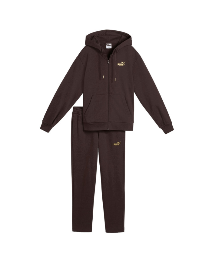 Puma Dres damski METALLIC HOODED STANDARD SWEATSUIT 69399633 - Brązowy | Sklep Monotox