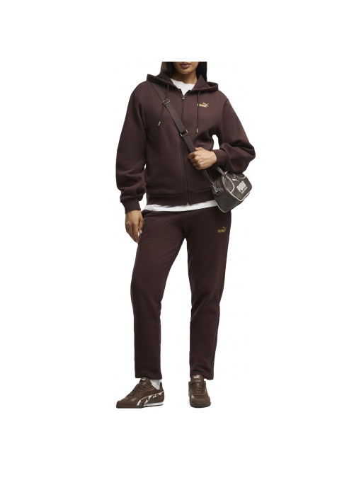 Puma Dres damski METALLIC HOODED STANDARD SWEATSUIT 69399633 - Brązowy | Sklep Monotox