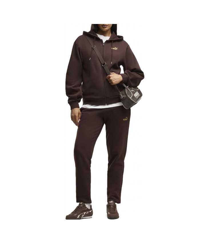 Puma Dres damski METALLIC HOODED STANDARD SWEATSUIT 69399633 - Brązowy | Sklep Monotox