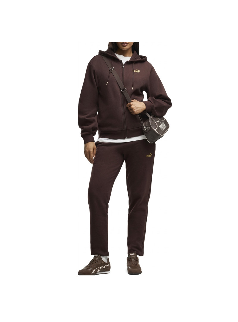 Puma Dres damski METALLIC HOODED STANDARD SWEATSUIT 69399633 - Brązowy | Sklep Monotox
