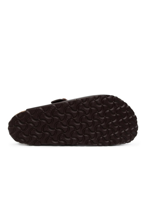 Birkenstock Klapki męskie BOSTON LEATHER UNISEX REGULAR 0060101 - Brązowe | Sklep Monotox