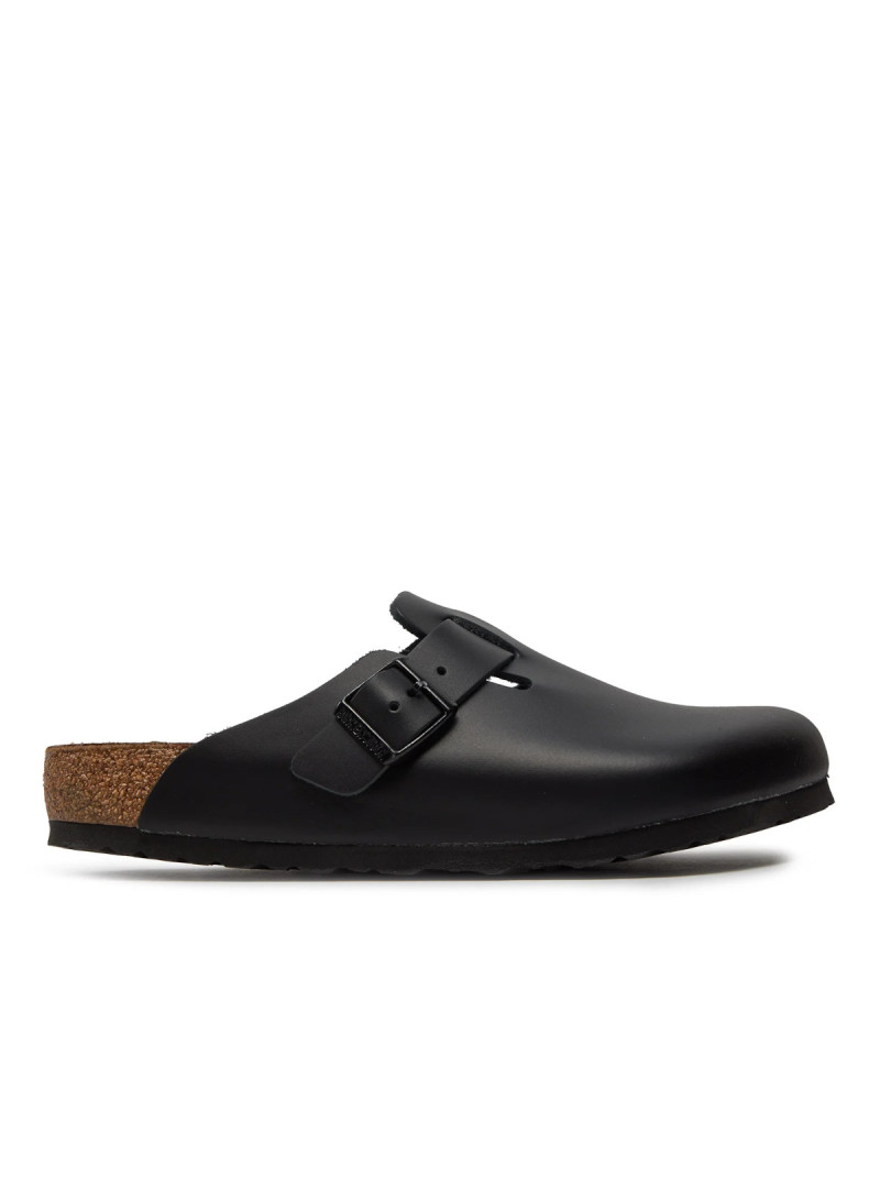 Birkenstock Klapki męskie BOSTON LEATHER UNISEX REGULAR 0060191 - Czarne | Sklep Monotox