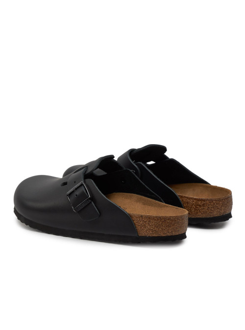 Birkenstock Klapki męskie BOSTON LEATHER UNISEX REGULAR 0060191 - Czarne | Sklep Monotox