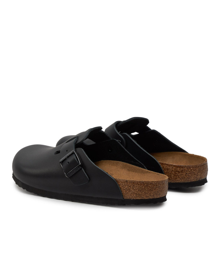 Birkenstock Klapki męskie BOSTON LEATHER UNISEX REGULAR 0060191 - Czarne | Sklep Monotox