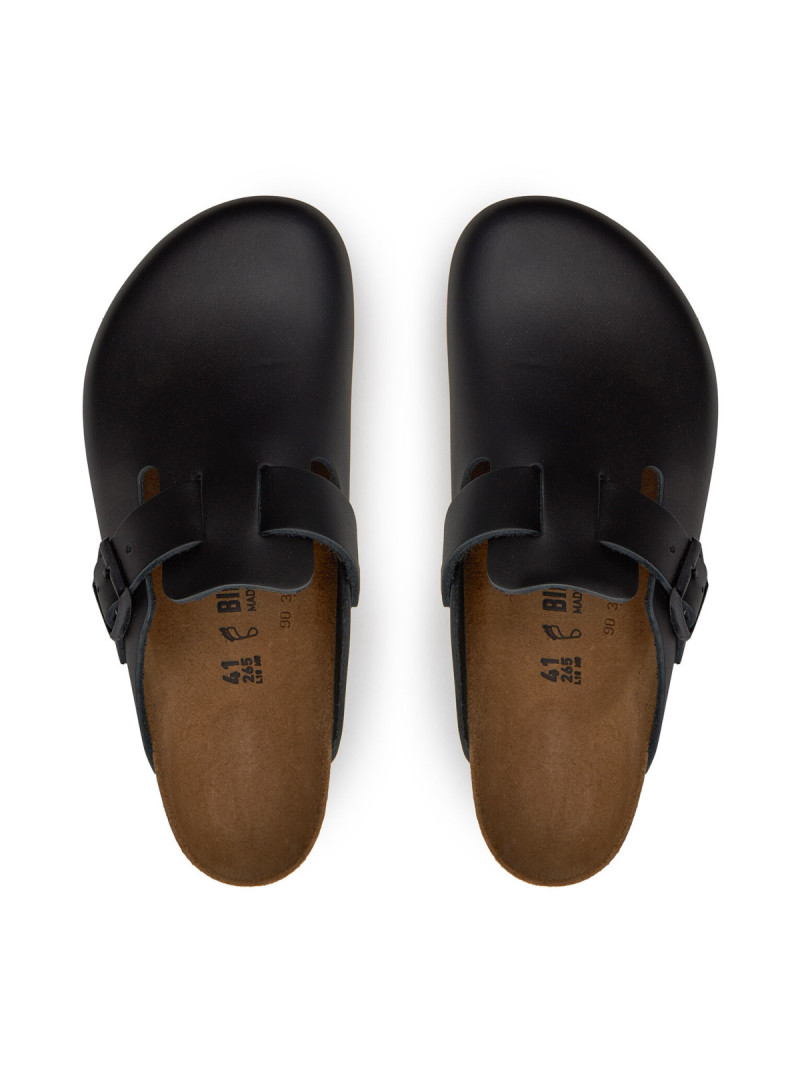 Birkenstock Klapki męskie BOSTON LEATHER UNISEX REGULAR 0060191 - Czarne | Sklep Monotox