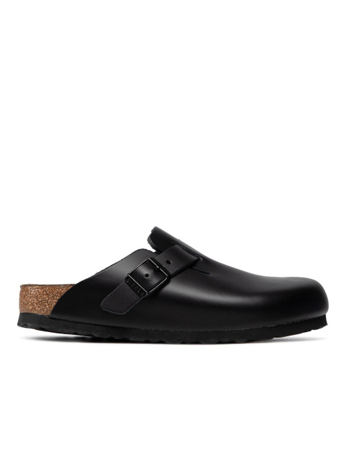 Birkenstock Klapki damskie BOSTON LEATHER UNISEX NARROW 0060193 - Czarne | Sklep Monotox