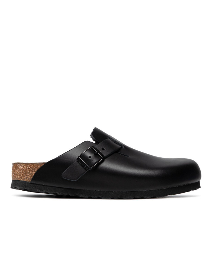 Birkenstock Klapki damskie BOSTON LEATHER UNISEX NARROW 0060193 - Czarne | Sklep Monotox