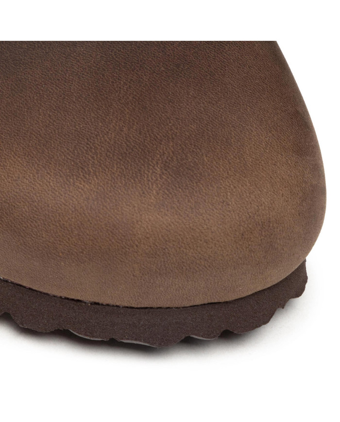Birkenstock Klapki męskie BOSTON OILED LEATHER UNISEX REGULAR 0860131 - Brązowe | Sklep Monotox