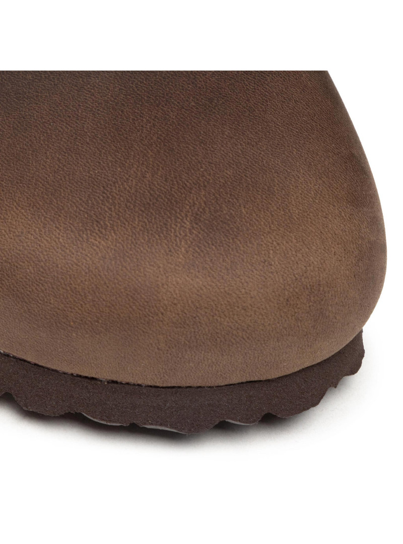 Birkenstock Klapki męskie BOSTON OILED LEATHER UNISEX REGULAR 0860131 - Brązowe | Sklep Monotox