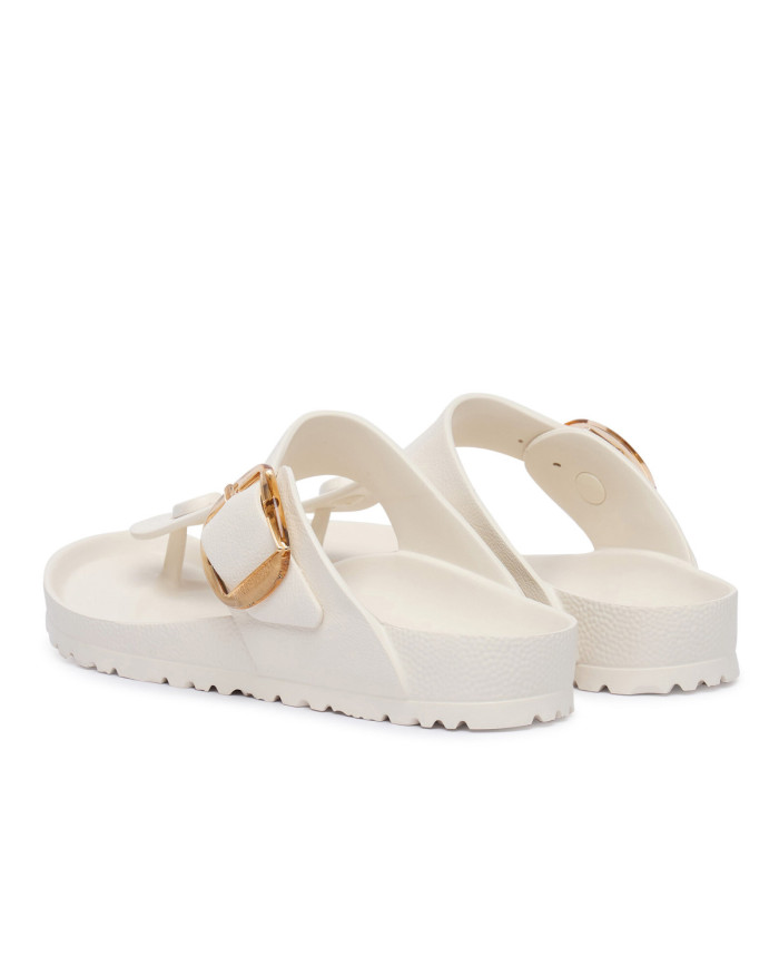 Birkenstock Klapki damskie GIZEH BIG BUCKLE EVA UNISEX REGULAR 1031366 - Białe | Sklep Monotox