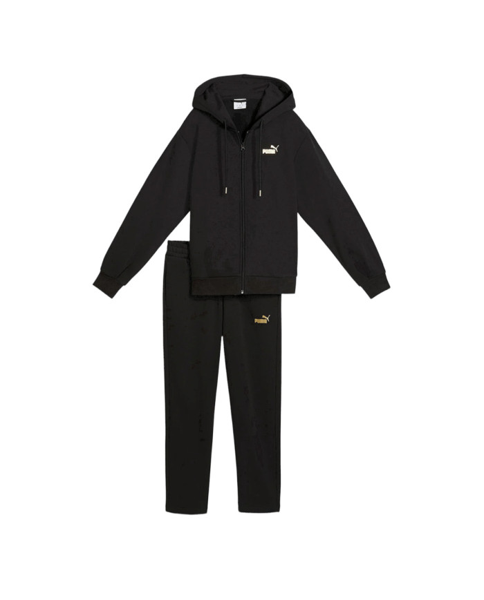 Puma Dres damski METALLIC HOODED STANDARD SWEATSUIT 69399601 - Czarny | Sklep Monotox