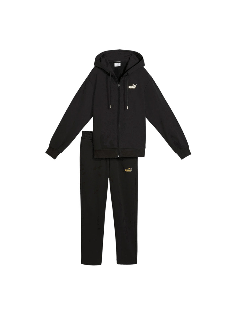 Puma Dres damski METALLIC HOODED STANDARD SWEATSUIT 69399601 - Czarny | Sklep Monotox