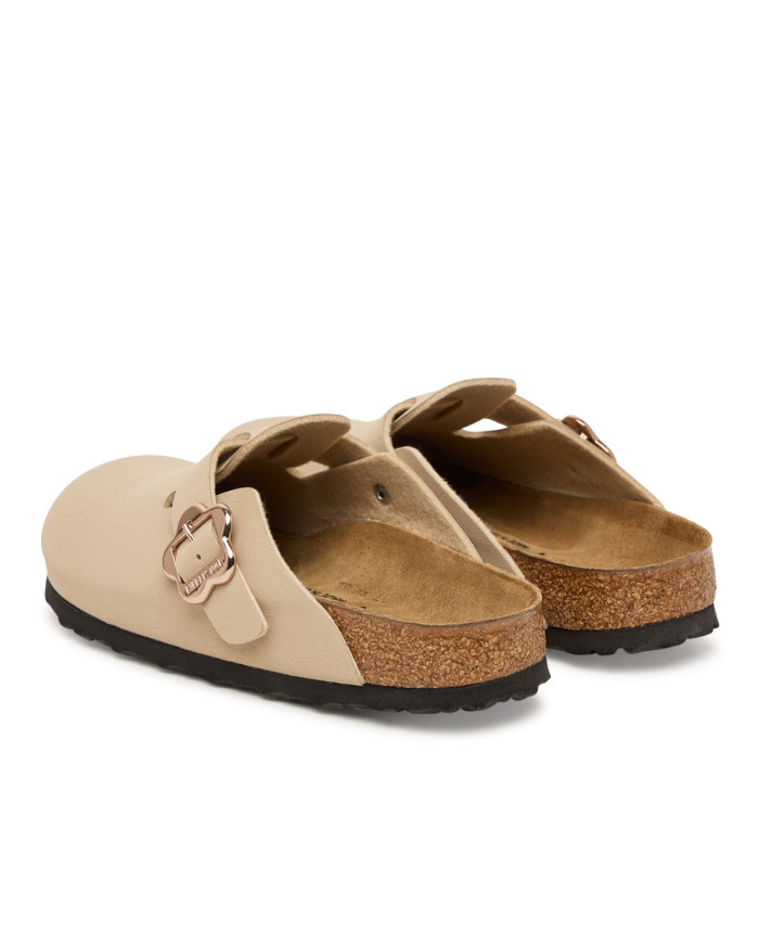 Birkenstock Klapki BOSTON FLOWERS KIDS BIRKIBUC JUNIOR NARROW 1030630 - Beżowe | Sklep Monotox