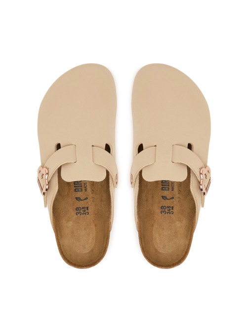 Birkenstock Klapki BOSTON FLOWERS KIDS BIRKIBUC JUNIOR NARROW 1030630 - Beżowe | Sklep Monotox