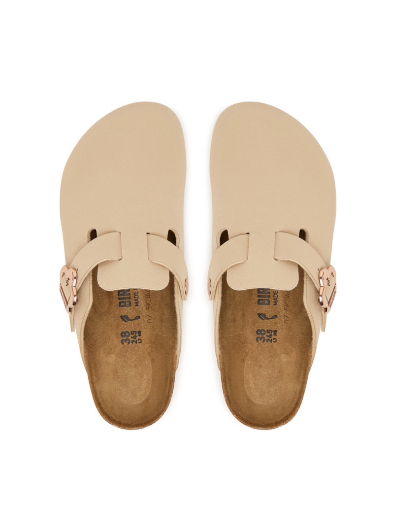 Birkenstock Klapki BOSTON FLOWERS KIDS BIRKIBUC JUNIOR NARROW 1030630 - Beżowe | Sklep Monotox