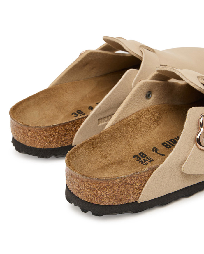 Birkenstock Klapki BOSTON FLOWERS KIDS BIRKIBUC JUNIOR NARROW 1030630 - Beżowe | Sklep Monotox