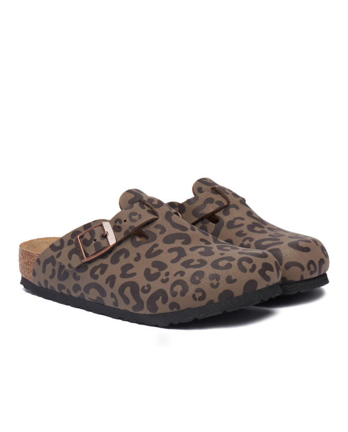 Birkenstock Klapki BOSTON 2.0 KIDS BIRKIBUC JUNIOR NARROW 1032553 - Brązowe | Sklep Monotox