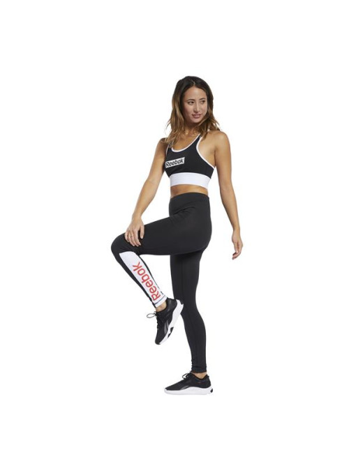 Reebok Spodnie damskie TE LINEAR LOGO LEGG FK6692 - Czarne | Sklep Monotox