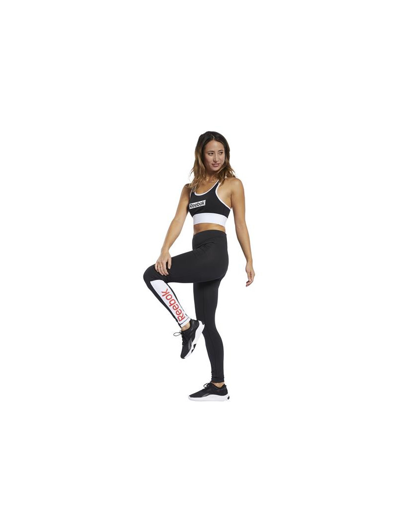 Reebok Spodnie damskie TE LINEAR LOGO LEGG FK6692 - Czarne | Sklep Monotox