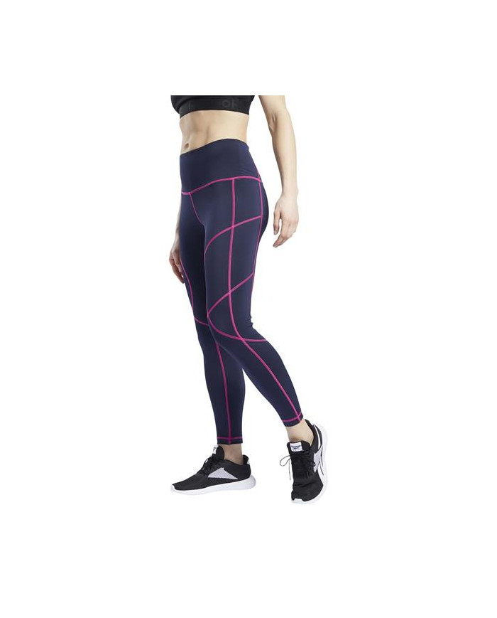 Reebok Spodnie damskie WOR MYT STITCH TIGHT FU2433 - Niebieskie | Sklep Monotox