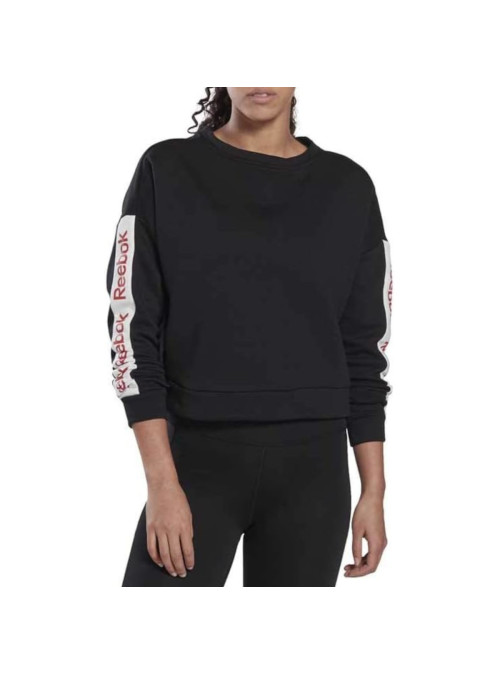 Reebok Bluza damska LINEAR LOGO CREW FR8156 - Czarna | Sklep Monotox