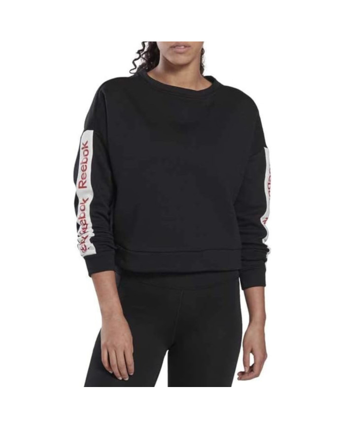 Reebok Bluza damska LINEAR LOGO CREW FR8156 - Czarna | Sklep Monotox