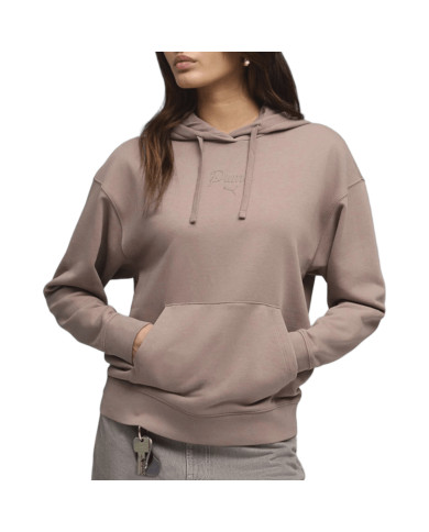 Puma Bluza damska ESS SCRIPT COMFORT HOODIE TR 69176188 - Beżowa | Sklep Monotox