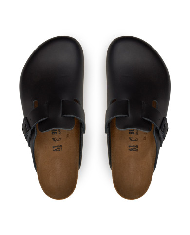 Birkenstock Klapki męskie BOSTON LEATHER UNISEX REGULAR 0060191 - Czarne | Sklep Monotox