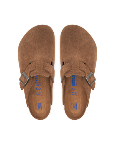 Birkenstock Klapki damskie BOSTON SFB LEVE 1030814 - Brązowe | Sklep Monotox