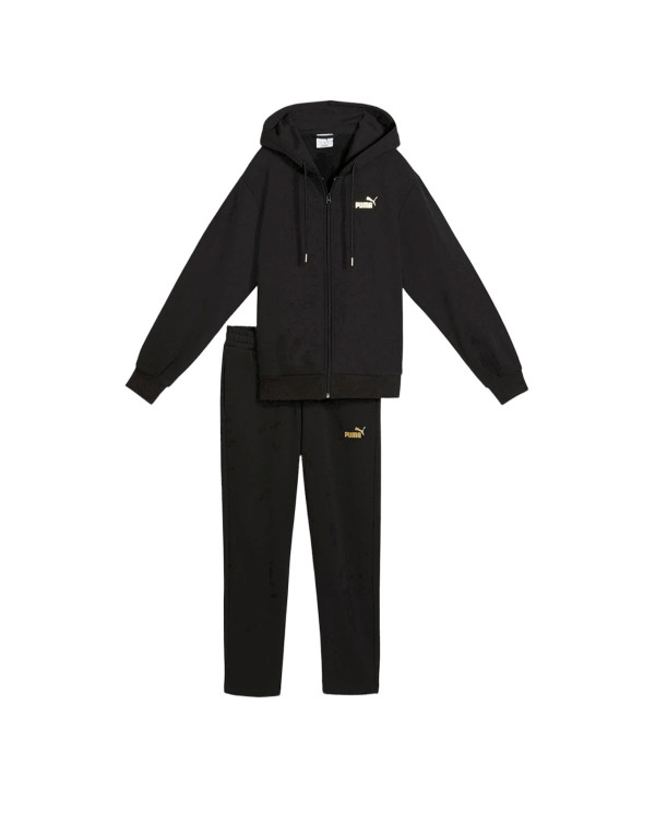 Puma Dres damski METALLIC HOODED STANDARD SWEATSUIT 69399601 - Czarny | Sklep Monotox