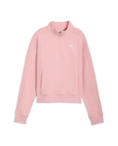 Puma Bluza damska CLASS RELAXED HALF-ZIP CREW 69187326 - Różowa | Sklep Monotox