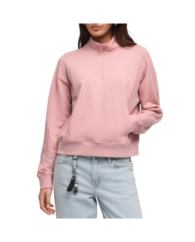 Puma Bluza damska CLASS RELAXED HALF-ZIP CREW 69187326 - Różowa | Sklep Monotox