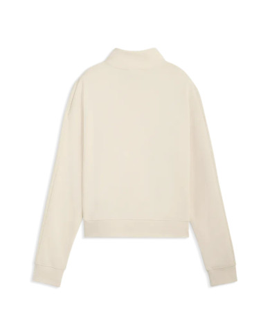 Puma Bluza damska CLASS RELAXED HALF-ZIP CREW 69187387 - Beżowa | Sklep Monotox
