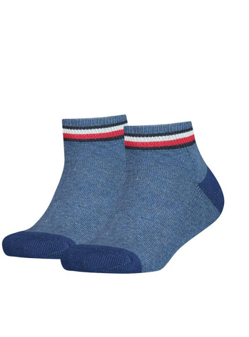 Tommy Hilfiger Junior Skarpety TH Kids Iconic Sports Quarter Sportowe - Niebieskie